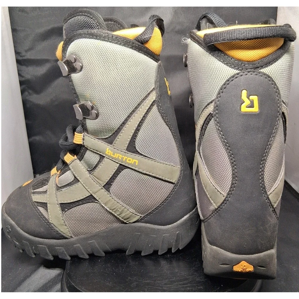 Burton Youth Snowboard Boots Black Grey Orange Size 1 Kids Lace Up Winter Sports